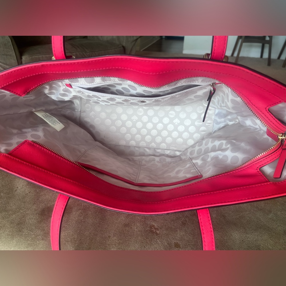 Kate Spade New York Saffiano Leather Shoulder Bag Tote In Hot Pink Color EUC - Picture 3 of 11